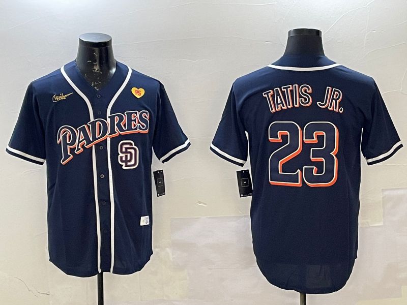 Men San Diego Padres 23 Tatis jr Blue Throwback Game 2025 Nike MLB Jersey style 10